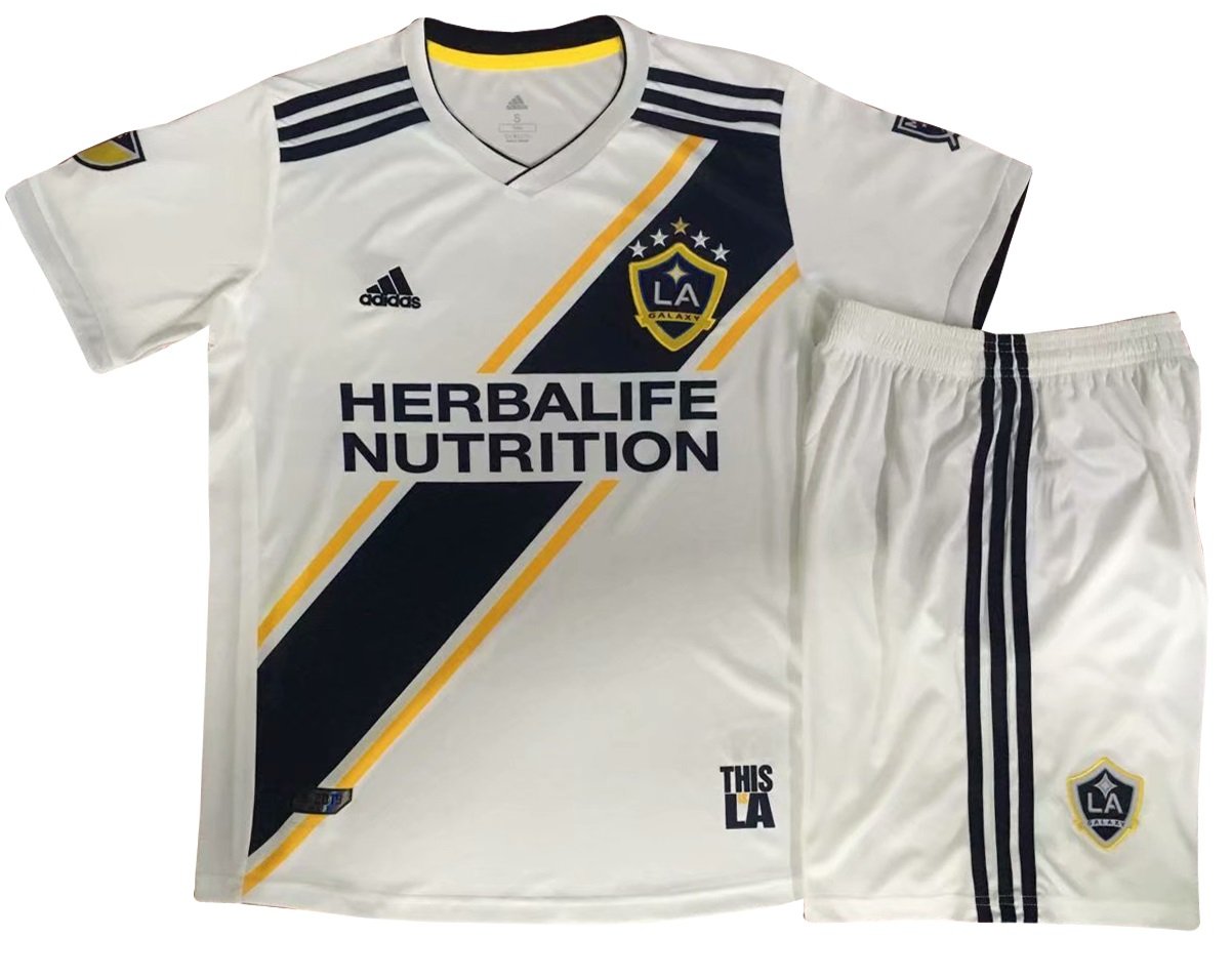 Kit infantil oficial Adidas Los Angeles Galaxy 2019 I jogador